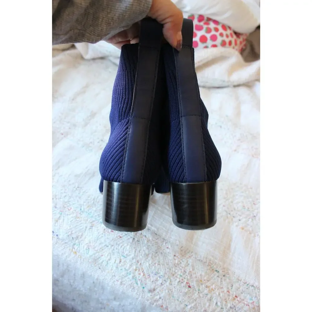 Everlane Blue Glove Reknit Knit Ribbed Sock Boots Size 6